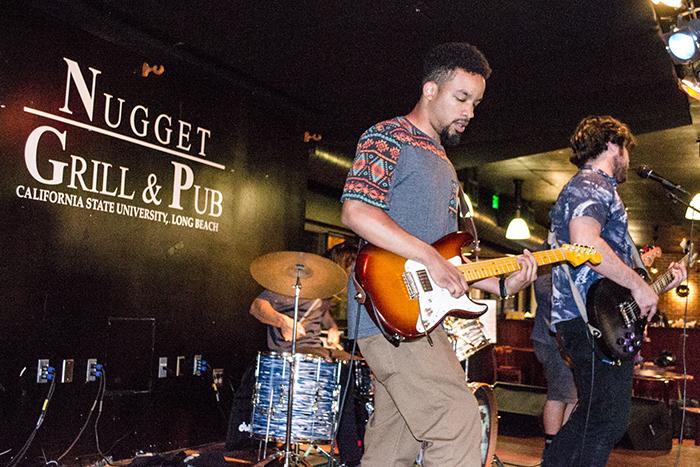 Chris Pleasant (left) and Jonny Strang (right) perform with band New American at the Nugget.