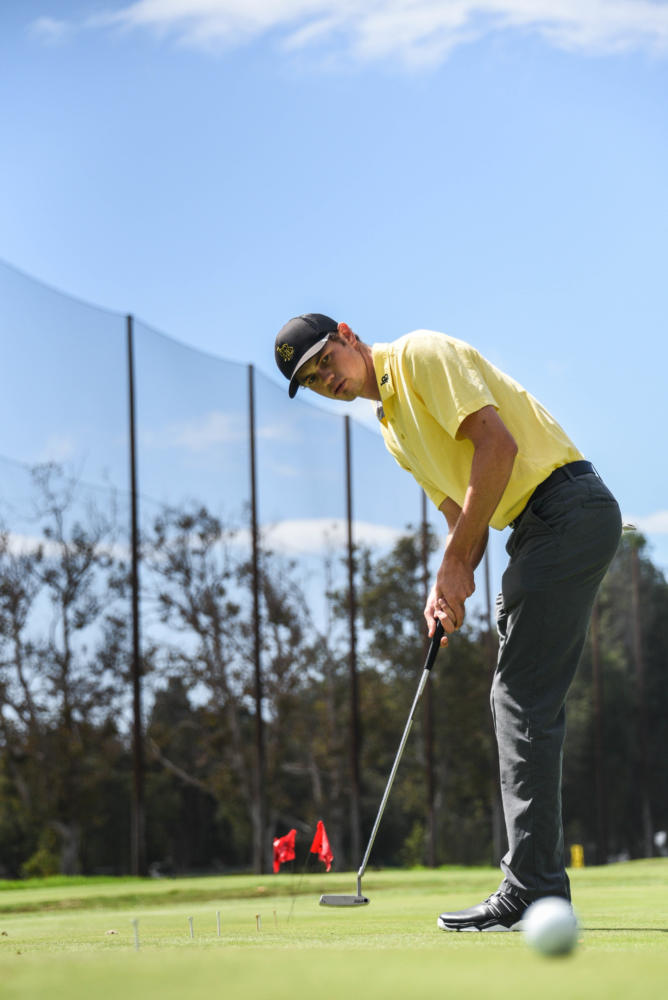 Freshman Connor Nelson made his debut for the LBSU golf team on Monday and is 7-over par heading into the final round.