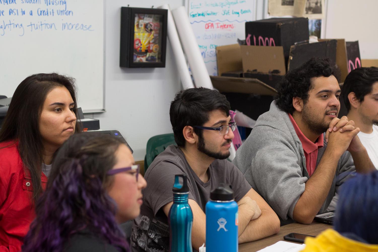 Students from the Cal State Long Beach Youth Democratic Socialists of America gathered in the Faculty Offices 4 building for the first meeting of the semester on Wednesday.