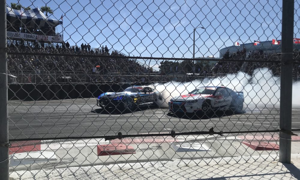 Cars racing in Long Beach