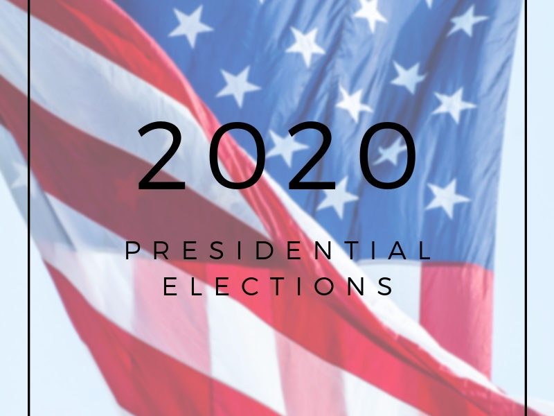 Flag with text saying "2020 Presidential election".