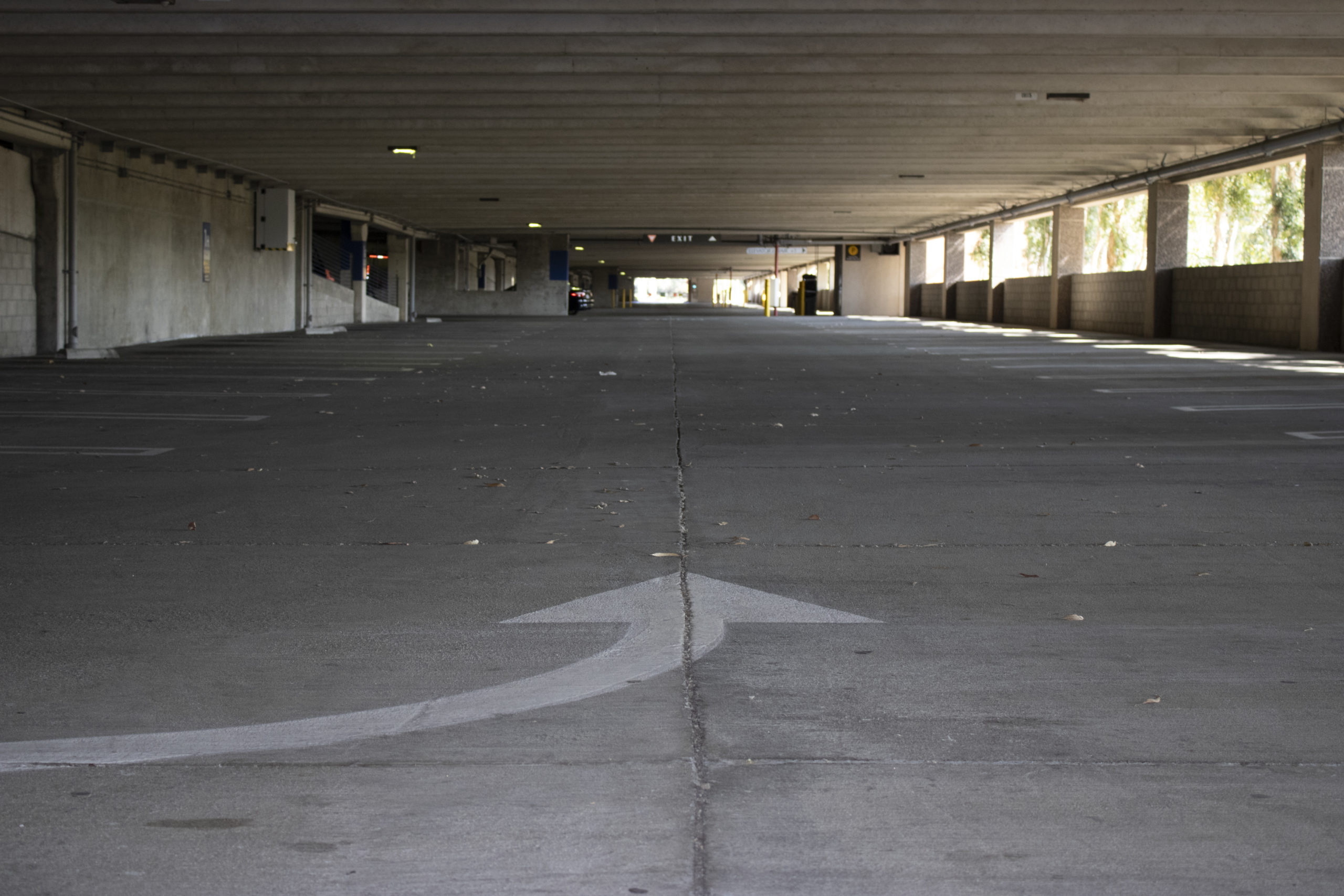 An empty parking lot