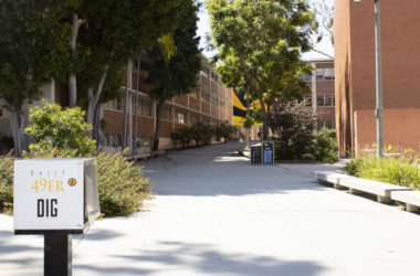 An empty corridor on campus
