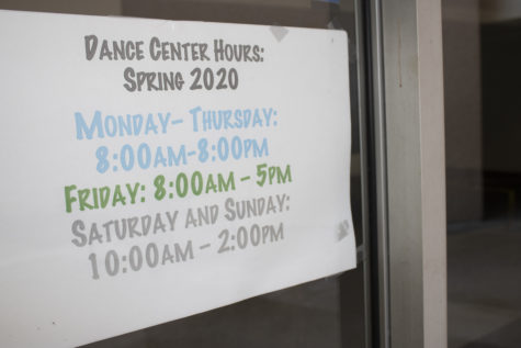 A listing of the old hours of operation at the dance theatre