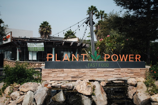 Front of Plant Power, vegan restaurant, in Long Beach