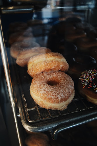 Donuts in the glass case