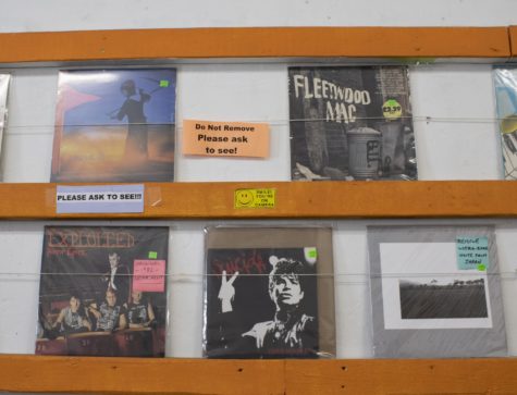 Along the walls of Third Eye Records are collected vinyls of classic bands and music artists.