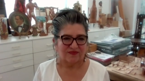 Artist Linda Vallejo discusses her work, which focuses on Latinx and Chicano culture, at the Museum of Latin American Art's virtual artist-talk series on Jan. 22.