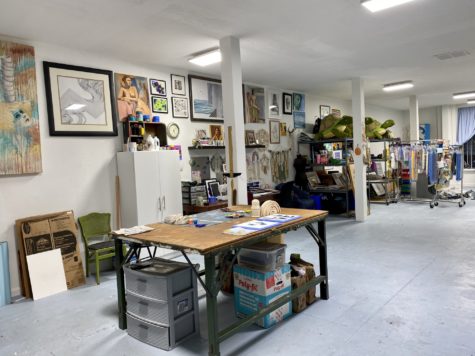 Ashley Steeve's art studio, where she can create, child and store materials and props for various projects. Photo courtesy of Ashley Steeves.