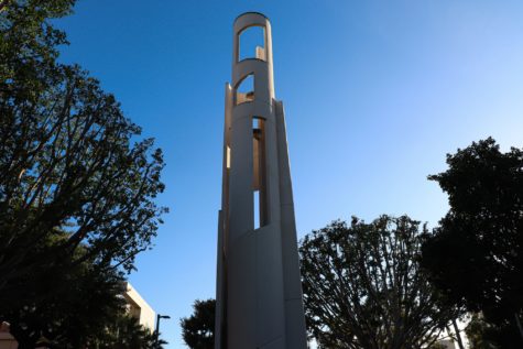 The Carlson Bloc/Tower sits 65 feet above the CSULB campus and was created between 1965 and 1972 by Andre Bloc.
