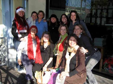 Wendy Griffin, center back, celebrating the winder solstice with friends in 2008. Photo courtesy of Danielle Sawyer.