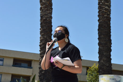 The vigil began with community member and poet, Rozalind "Roz" Silva, reciting a written poem after she introduced the other community speakers.