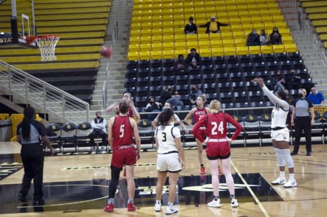 11/18/2021 - Featured is No. 11 Jasmine Hardy shooting a free throw.