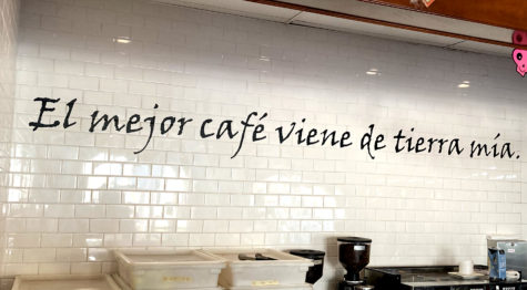 "El mejor cafe vierne de tierra mia" is the saying at Tierra Mia, which translates to the best coffee comes from my land and is the slogan of the Tierra Mia franchise.