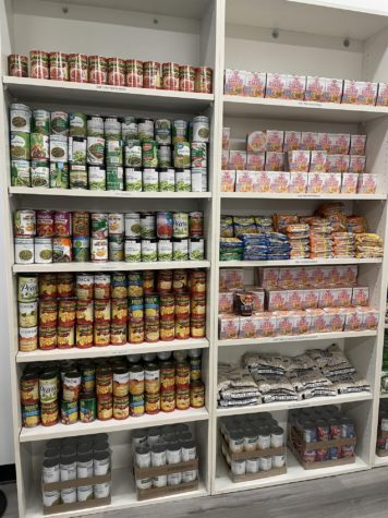Beach Pantry is stocked with many canned and long-lasting food options for students.