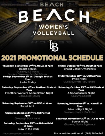Promotional schedule for women's volleyball