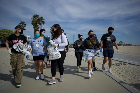 PRSSA and AMA members organized a beach clean-up at Bayshore Beach on Saturday.