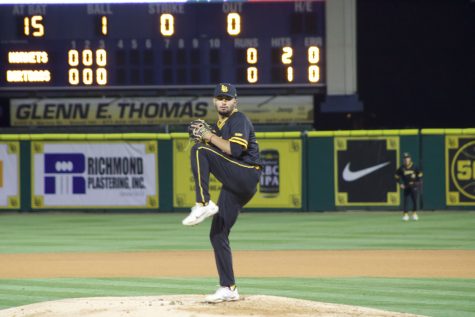 Reigning Big West pitcher of the week Luis Ramirez pitched seven scoreless innings for the Dirtbags Friday night