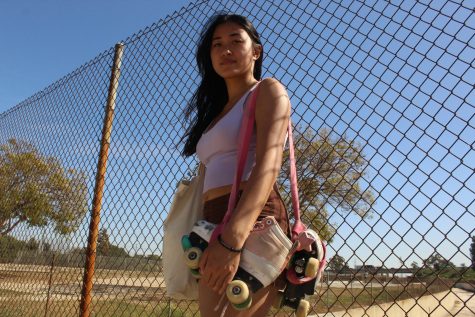Dian Sukarso, a third year chemistry major at CSULB, in front of Caruthers skate park in Bellflower, CA.