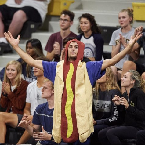 Current men’s volleyball Olympian and fomer Long Beach player Torey "TJ" DeFalco wore the hot dog costume during his time at The Beach