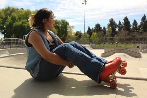 Natalie Monzon, a first year graphic design major at CSULB, at El Dorado skate park.