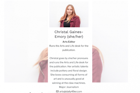 Christal Gaines-Emory profile on the Daily Forty- Niner's meet the staff page.