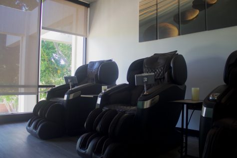 The massage chairs that are available at Beach Balance.
