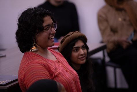 Natasha Hussain (left) and Sehar Alam (right) interacted with speaker