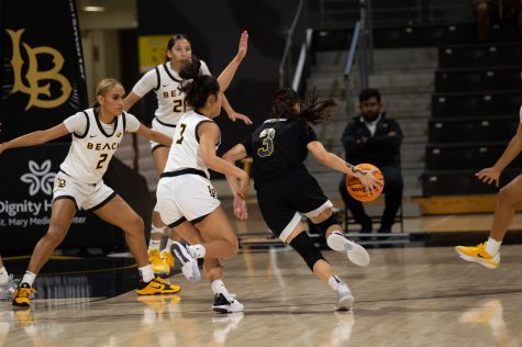 11/12/2022 - Long Beach, Calif: The Long Beach State women's basketball team played physical defense throughout the entire game, creating 32 points off of 30 turnovers against La Sierra.