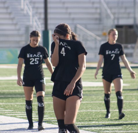 Long Beach State Women's soccer player Lena Silano in tears after losing to UC Irvine in the Big West Championship game.