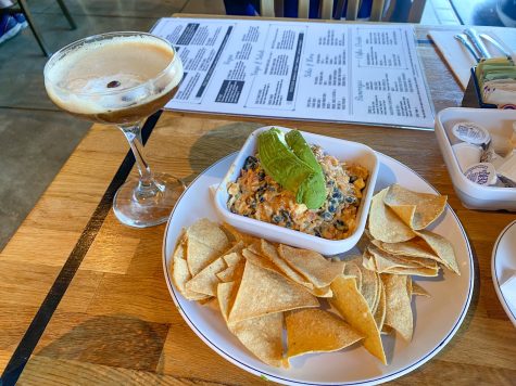 Espresso Tini and Vegetarian Breakfast Dip served at The Breakfast Bar on 3404 E 4th St, Long Beach.
