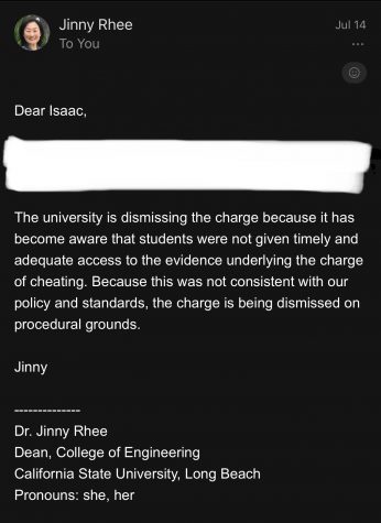 In an email from Dean Jinny Rhee to Isaac Rodriguez, she admits that, “students were not given access to the evidence underlying the charge of cheating.”