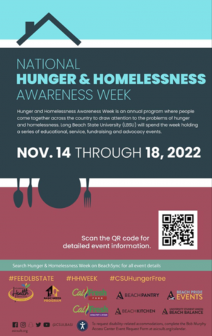 ASI's National Hunger and Homelessness Awareness Week. Helps alleviate hunger scarcity for students. Photo credit: ASI's Beach Balance website.