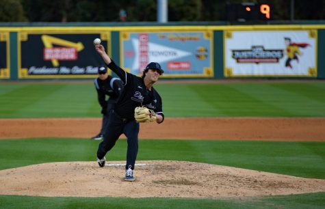 Jake Rons was the first reliever from the Dirtbags' bullpen against the Bruins. He registered two scoreless innings before being pulled in the fifth inning