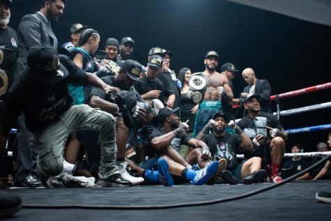 08/20/2023 - Long Beach, Calif: The NYC Attitude celebrate becoming the first ever Team Combat League champions with a win over the Atlanta Attack at the first TCL Mega Brawl inside Thunder Studios in Long Beach.
