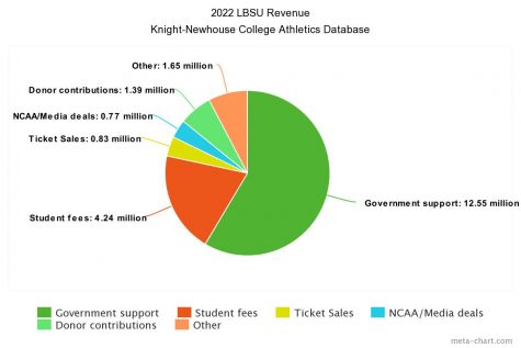 Government support and student fees provide most of the funding for the LBSU athletic department.
