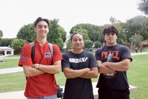 (From left to right) Daniel Crane, Armando Real, and Aaron Garza all look forward to Halloween every year. They see it as the perfect chance to unwind and have a good time before the second half of the fall semester ensues.