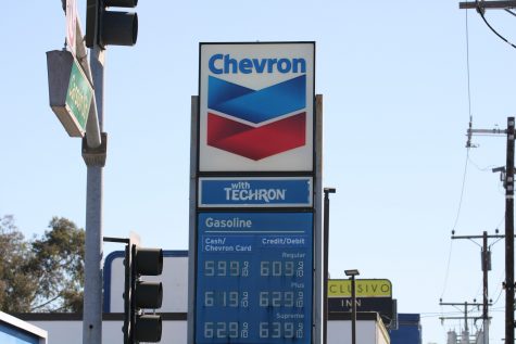 10/02/2023  -  Long Beach, Calif: Gas prices continue to soar with prices rising to around $5-6, with the Chevron down at Hawaii Gardens in Long Beach.