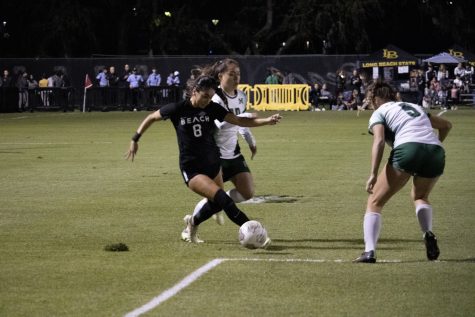 This season's women's soccer top soccer Cherrie Cox scored two goals against Hawaii and was crucial to other plays that ended in goals