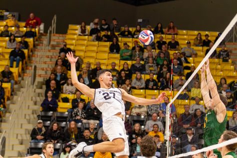 1/26/23 - Long Beach, Calif: Freshman Middle Blocker Lazar Bouchkov showed his presence with a team-high eight blocks as he constantly put pressure on Concordia. The Beach would sweep yet another game 3-0 Saturday night at The Walter Pyramid.