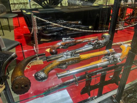 2/2/2024 - Long Beach, Calif: Various antique firearms and weapons were displayed at Tortuga Trading Inc.’s booth at the Long Beach Expo on Friday.