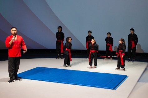 3/23/2024 - Inside the Honda Pacific Visions Theater, the American Tiger Martial Arts demonstration team showcased routines they had practiced including self-defense routines.