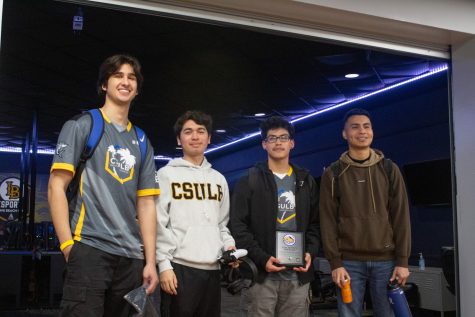 3/9/24 LONG BEACH, CALIF.: The Long Beach State Call of Duty Gold Team were still all smiles after finishing second place against CSU Fullerton in a best of five map game. The 1-3 defeat was just warm up for the team, as they eventually had to leave Long Beach to compete at the Coyote Con LAN Tournament in San Bernardino that same day.