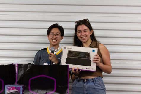 3/9/24 LONG BEACH, CALIF.: Multiple giveaways from the various sponsors of GG Beach were one of the main responsibilities that Esports Association President Alyx Nguyen took care of throughout the day. Some of the prizes throughout these raffle drawing giveaways were computer parts, clothing and backpacks.