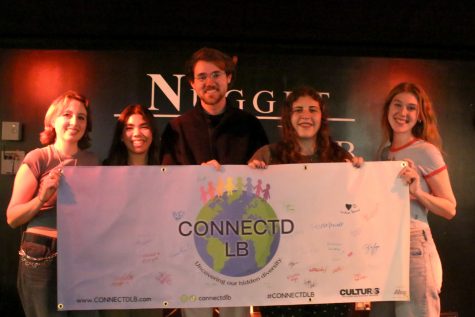 (Left to right) Morgan Milobar, Kaitlin Neang, Jake Hankins, Nikoletta Anagnostou and Rachel Cogswell make up the campaign team for Connectd LB.