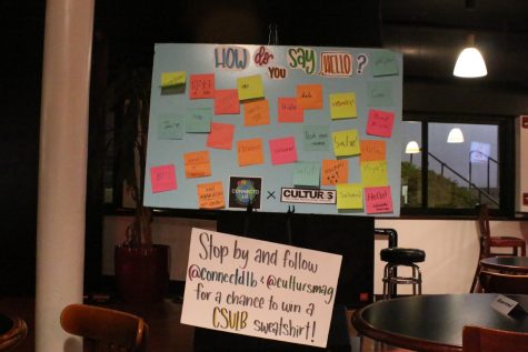 One of the posters at Connectd LB's open mic event where students had the opportunity to share more about their cultural background.