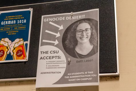 3/15/24 - Long Beach, Calif: Vice President of Student Affairs Beth Lessen, had posters made of her which are located in Liberal Arts 4 and some of the inside buildings in the Liberal Arts buildings.