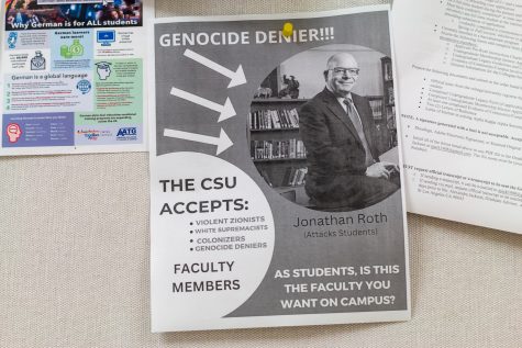 3/15/24 - Long Beach, Calif: Jonathan Roth, a San Jose State University professor, was placed on leave due to an altercation with a Pro-Palestinian, was one of multiple people who had posters made of them and spread across the school, specifically Liberal Arts and Fine Arts areas.