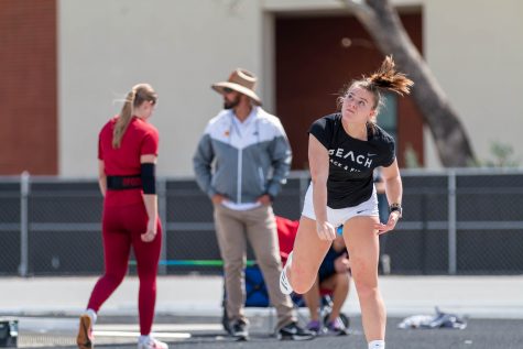 3/1/24 - Long Beach, Calif: Rori Denness-Lamont, senior thrower, showed out at The Beach Opener as she broke the women's javelin record with the fifth attempt of 52.62, (172-7 at Jack Rose Track). Denness-Lamont beat the 2010 record set by Randi Hicks (170-11) and won the event for women's javelin throw.