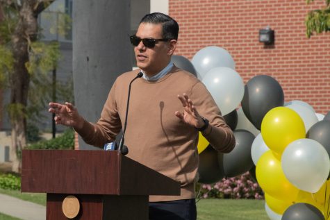 3/28/24 - Long Beach, CA: Former CSULB alumni and current U.S. Representative Robert Garcia returns to campus for the La Playa groundbreaking ceremony, a short distance from his former dorm.